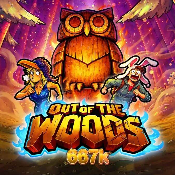 Cena atmosférica da floresta sombria no jogo Out Of The Woods